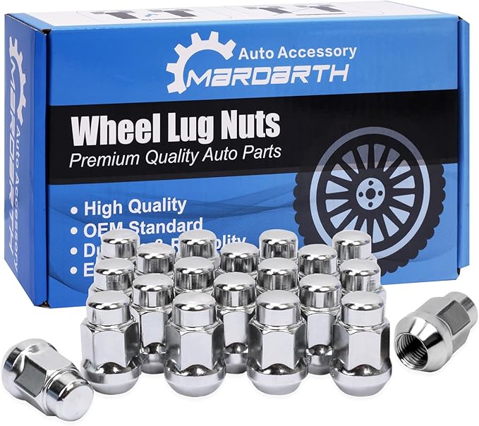 Set of 20, 12x1.5 1.38'' Length 3/4'' 19mm Hex Acorn Lug Nuts with Conical Seat Compatible with Honda Acura Aftermarket Alloy Wheels