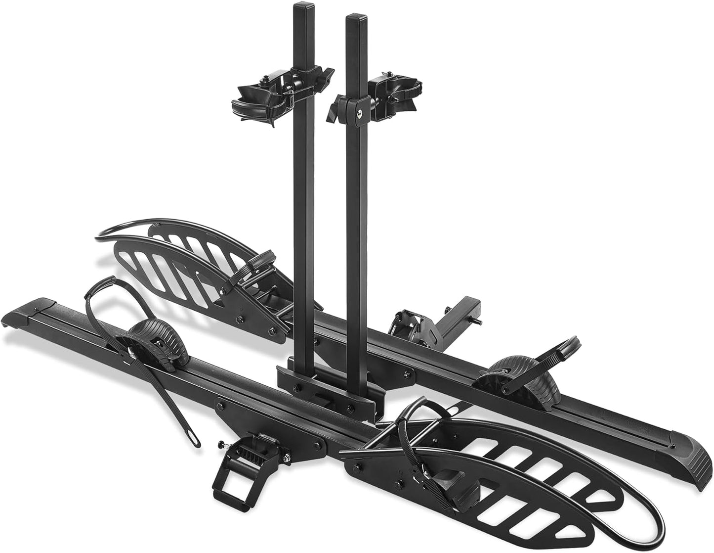 Rockland Foldable 2-Ebike Rack, 200 lbs Capacity, Hitch Mount Electric Bike Rack, Fits up to 5" Fat Tire Width and 50" Wheelbase, Ebike Carrier Rack for 2" Receiver for Cars SUVs Vans RVs
