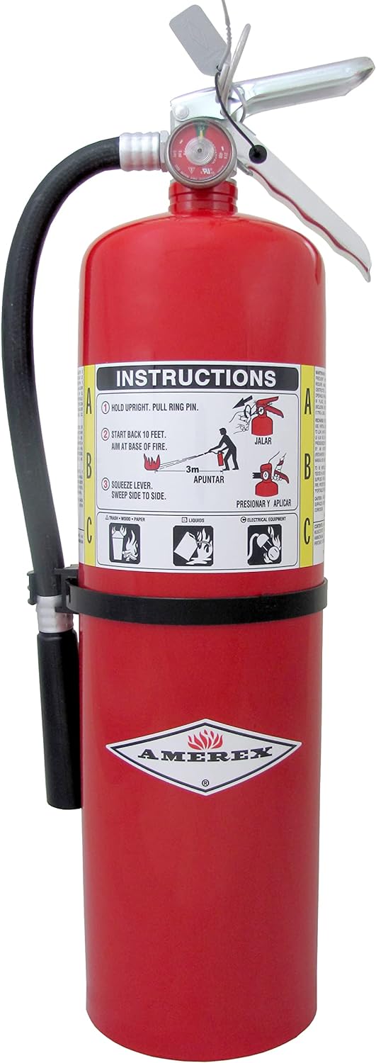 Amerex B456 ABC Dry Chemical Fire Extinguisher with Aluminum Valve, 10 lb