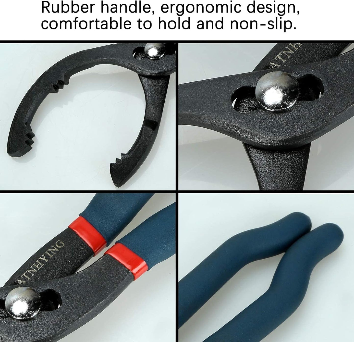 Oil Filter Wrench Set, 12" & 14" 2pcs Adjustable Oil Filter Pliers, Oil Filter Removal Tool, Universal, No Slipping for Engine Filters, Conduit, Fittings