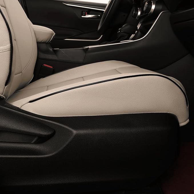 EKR Rav4 Seat Covers Custom Fit for Toyota Rav4 2021-2024 Prime SE,XSE & 2019-2025 Hybrid/PHEV SE,XSE, Leather Truck Seat Cover Full Set for SUV,Faux Leather(Beige)