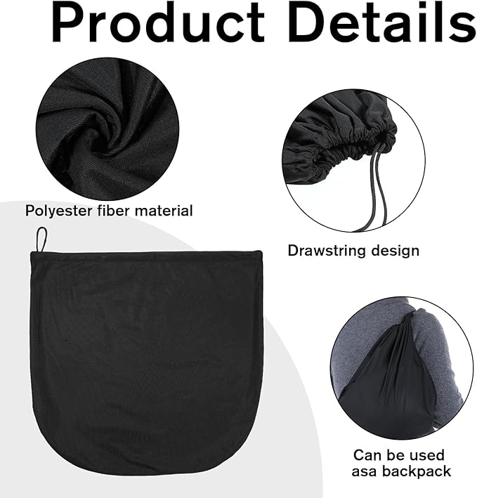 2PCS Black Helmet Bag - Lightweight Motorcycle Helmet Cover, Motorcycle Bag Accessories for Storage & Carrying, Powersports Helmets for Welding Riding Travel Skiing - Black