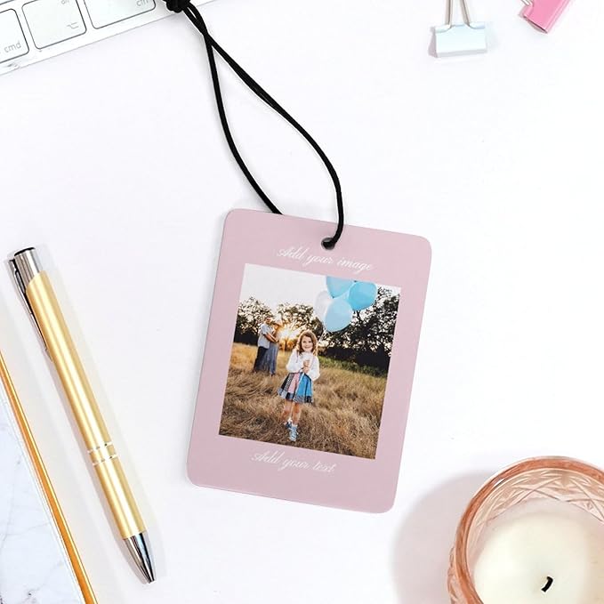 Custom Air Freshener for Car - Double Sided Printed Personalized with Picture Photo Text -Personalized gift for Valentine’s Day Birthday Christmas