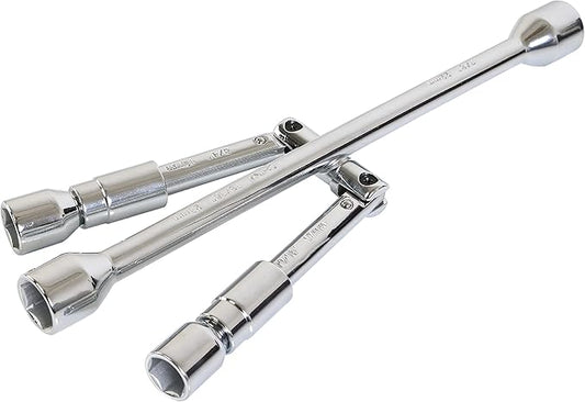 Folding Lug Wrench 4 Way,14-Inch SAE + Metric Tire Cross Wrench Universal and Foldable Wheel Wrench for Car,Trucks…