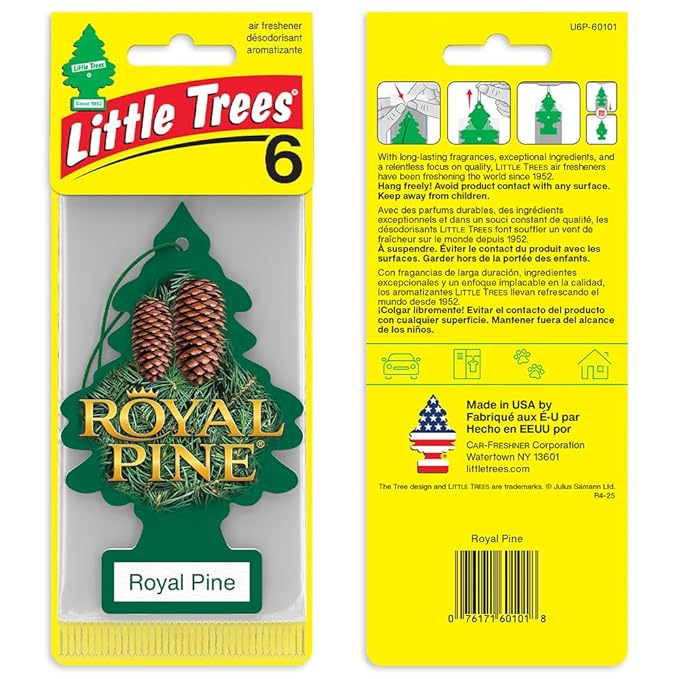 LITTLE TREES Car Air Freshener | Hanging Tree Provides Long Lasting Scent for Auto and Home | Royal Pine, 24 Air Fresheners
