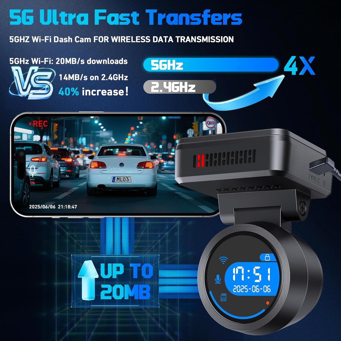 Dash Cam Front 4K Dash Camera for Cars Built-in WiFi/APP Control Dashcams for Cars, 1.2" IPS Touch Screen Dash Cam with Free 32GB Card,170°Wide Angle, G-Sensor, Night Vision, 24H Parking Mode Dashcam