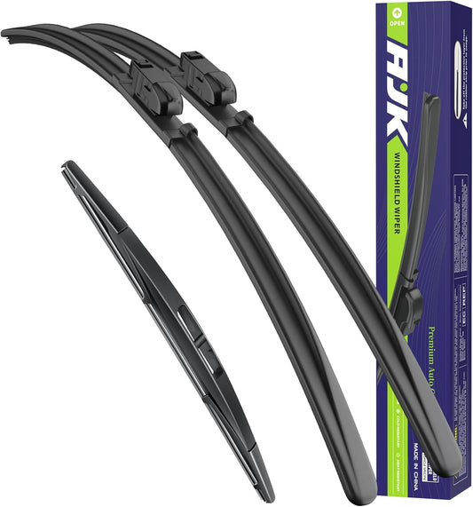 AJK Wiper Blades for Subaru Impreza 2017 2018 2019 2020 2021 2022 2023 2024, 3 Piece All Weather OEM Quality Automotive Replacement Windshield Wiper Blades for My Car