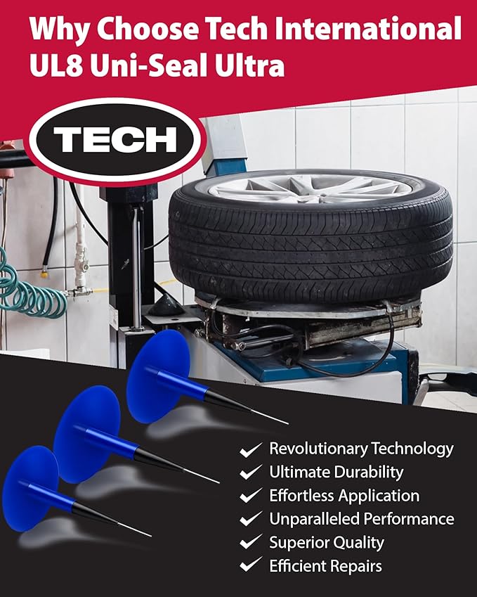 UL8 Uni-Seal Ultra Tire Repairs - One-Piece Stem and Cap Permanently Seals Punctures from Inside The Tire up to 5/16" (8mm), Box of 14