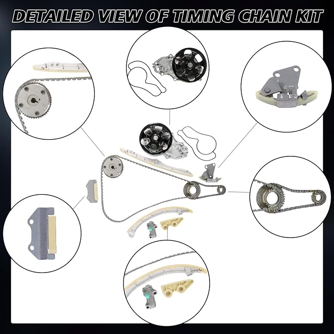 Engine Timing Chain Kit and Water Pump TS21136 G56331 G56332 Fits for 2006-2011 Civic SI 2.0L L4 DOHC "K20Z3" Aftermarket Part