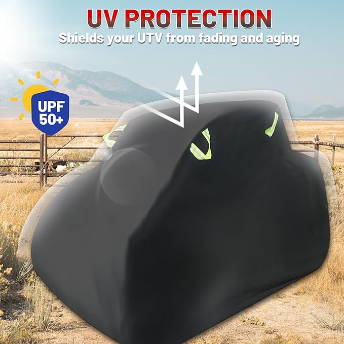 StarknightMT UTV Cover 2-3 Seater Upgarded, Heavy Duty Cover Compatible with Polaris Ranger RZR General 1000 Talon Zforce Uforce 1000 Defender with Reflective Strips UTV Full Weather Cover