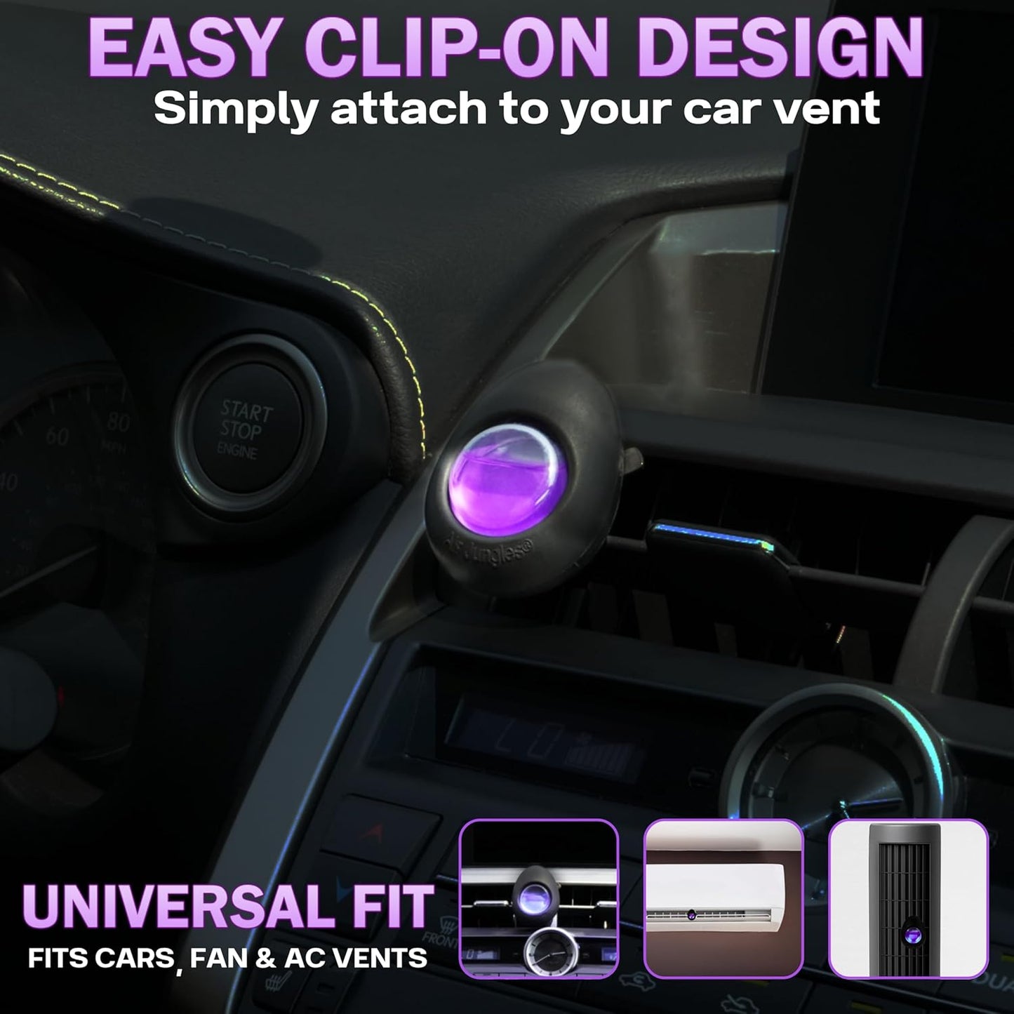 Air Jungles Car Air Freshener Vent Clip 4 Count, 4 ml Each, Long-Lasting Car Odor Eliminator, Up to 120 Days Freshness for Auto, Truck, Home