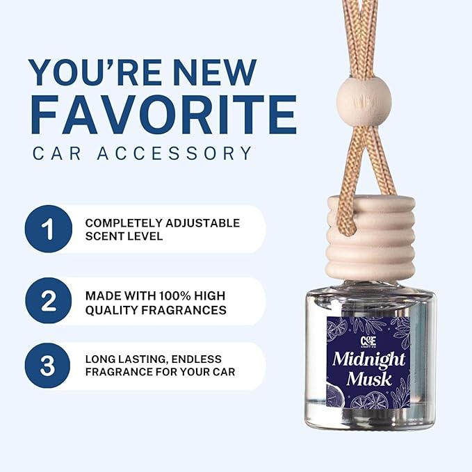 CANDECraftCo Car Air Hanging Fragrance Oil, Car Auto Freshener for Essential Oils, Scents Fragrance Aromatherapy Automobile Diffuser, Long Lasting (Sugar Cookie)