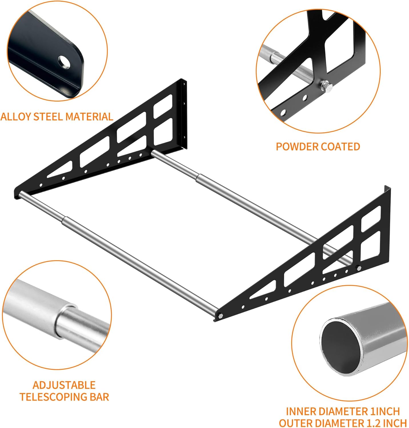 Foozet Tire Rack Wall Mount,Heavy Duty Adjustable 31"-56" Tire Storage Rack, Wheel Racks for Garage with Telescopic Rods, Hanging Garage.
