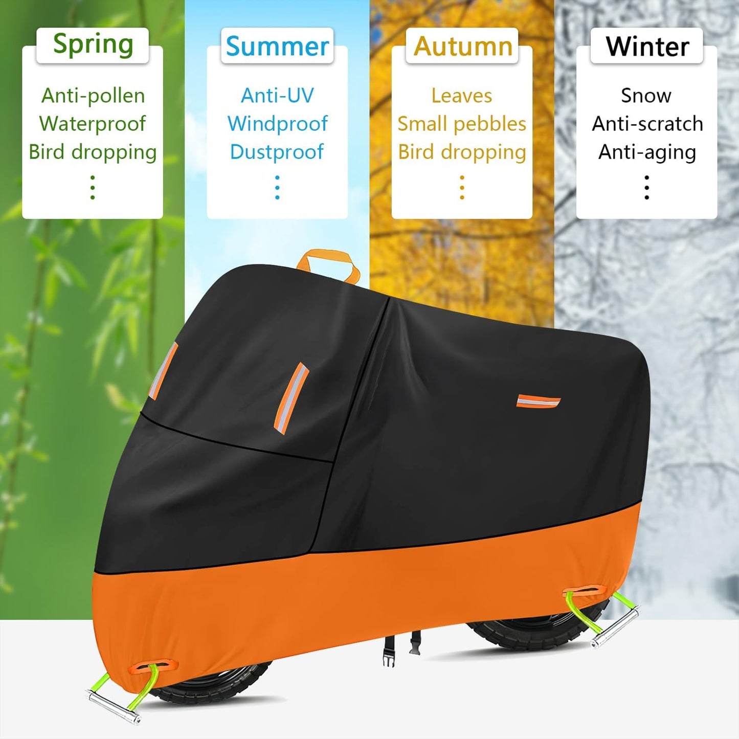 Mini Motorcycle Cover for Honda Grom MSX125, 300D Oxford Waterproof Storage, Small Motorcycle Covers All Weather Protection for Navi Monkey 125 Kawasaki Z125 Pro Papio (M 72" x 33" x 39")