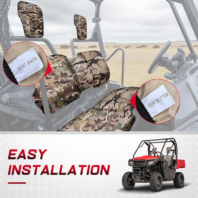 Frokom UTV Seat Covers Fit for Pioneer 700/700-4 2014 2015 2016 2017 2018 2019 2020 2021 2022 2023 2024 2025, Waterproof 1680D Durable Fabric-Camo