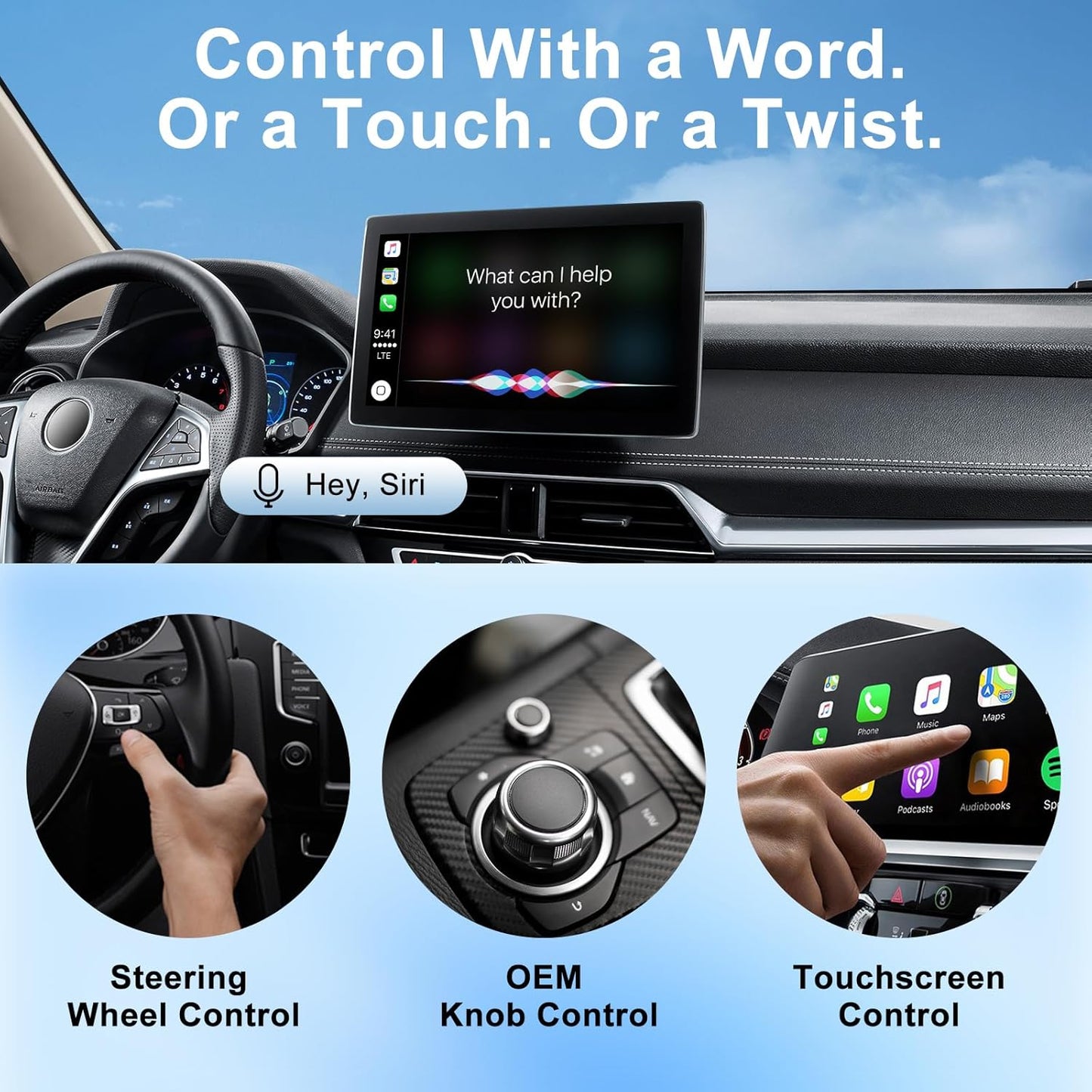 LXJADAP Wireless CarPlay Adapter 2025 Upgrade Wired CarPlay to Wireless, Plug and Play Easy Use Fast Stable Connection Car Play for iPhone
