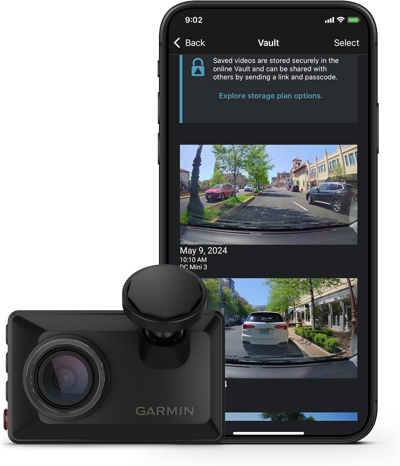 Garmin Dash Cam™ X210, Compact 1440p HD Dash Cam with a 140-degree Field of View, Built in Clarity™ Polarizer, Voice Controlled, GPS, 2.4” Display, Automatic Recording