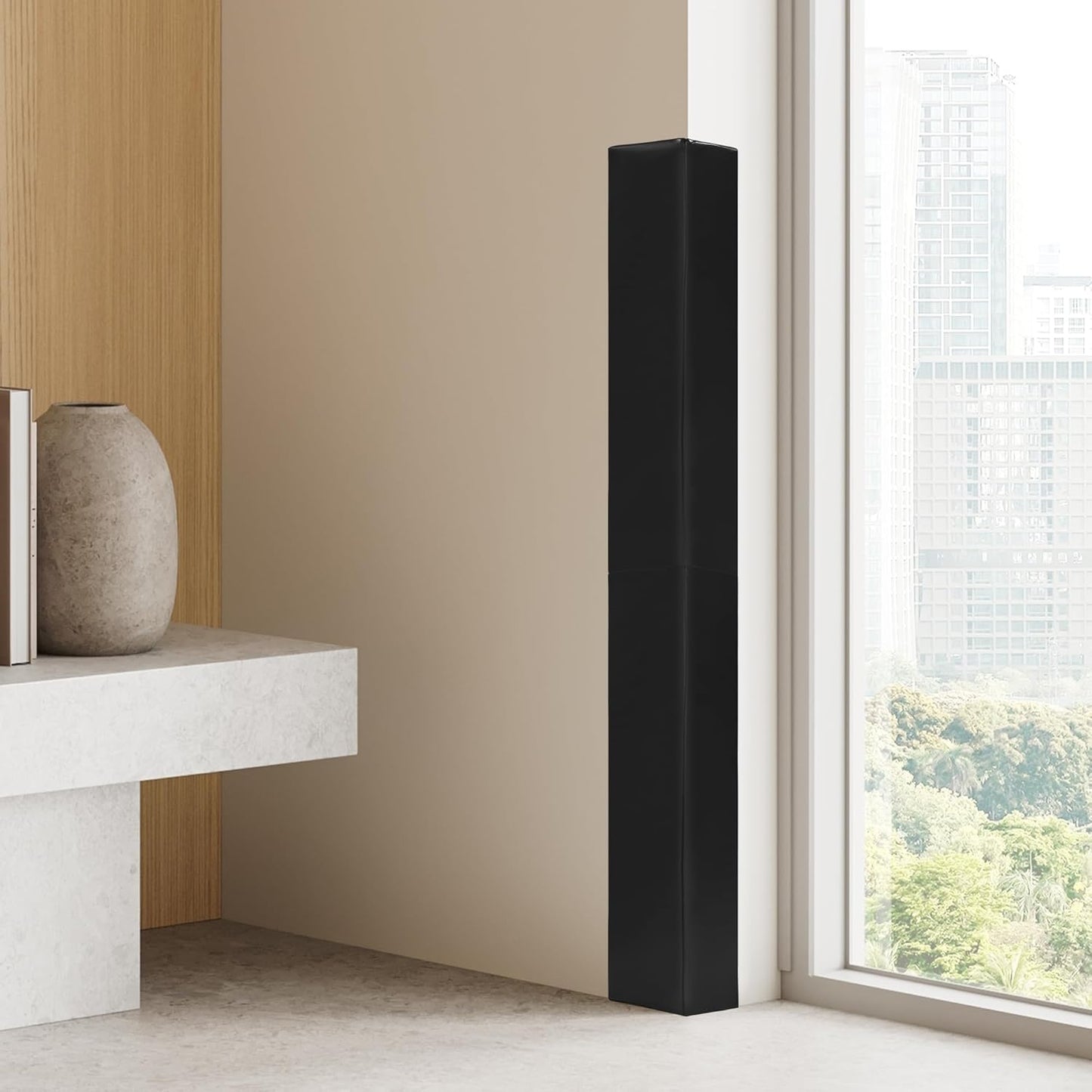 ROYALAY Wall Corner Guard, Heavy Duty Corner Protectors for Safety, Foam Basketball Court, Waterproof 2 Sides Corner Pad for Gyms, Basketball Court, Playrooms, Garages, Black