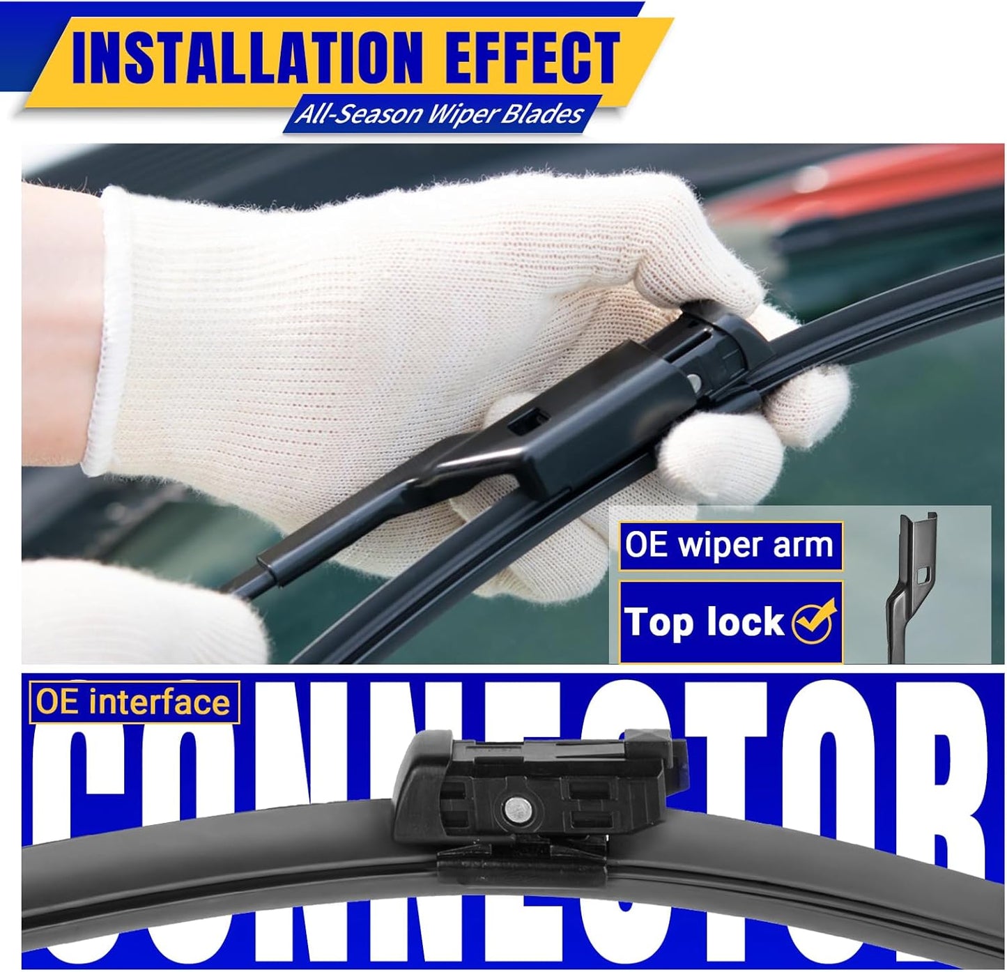 3 wipers Replacement for 2015-2021 VW Volkswagen Golf/2015-2020 VW e-Golf/2015-2021 VW GTI, Windshield Wiper Blades Original Equipment Replacement - 26"/18"/11" (Set of 3) Top Lock