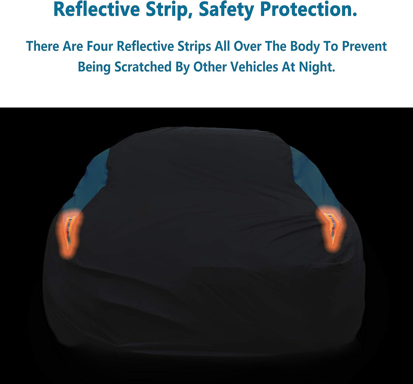 MORNYRAY Waterproof Car Cover All Weather Snowproof UV Protection Windproof Outdoor Full Car Cover, Universal Fit for Coupe/Cabrio (Length 204-217 Inch, Blue)