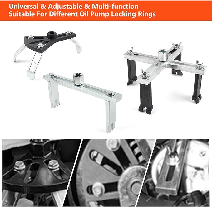 Fuel Tank Lock Ring Tool Kits, Universal Fuel Pump Removal Tool 4 PCS with 1 Wrench, Adjustable Fuel Pump Lock Ring Senders Removal Install Tools