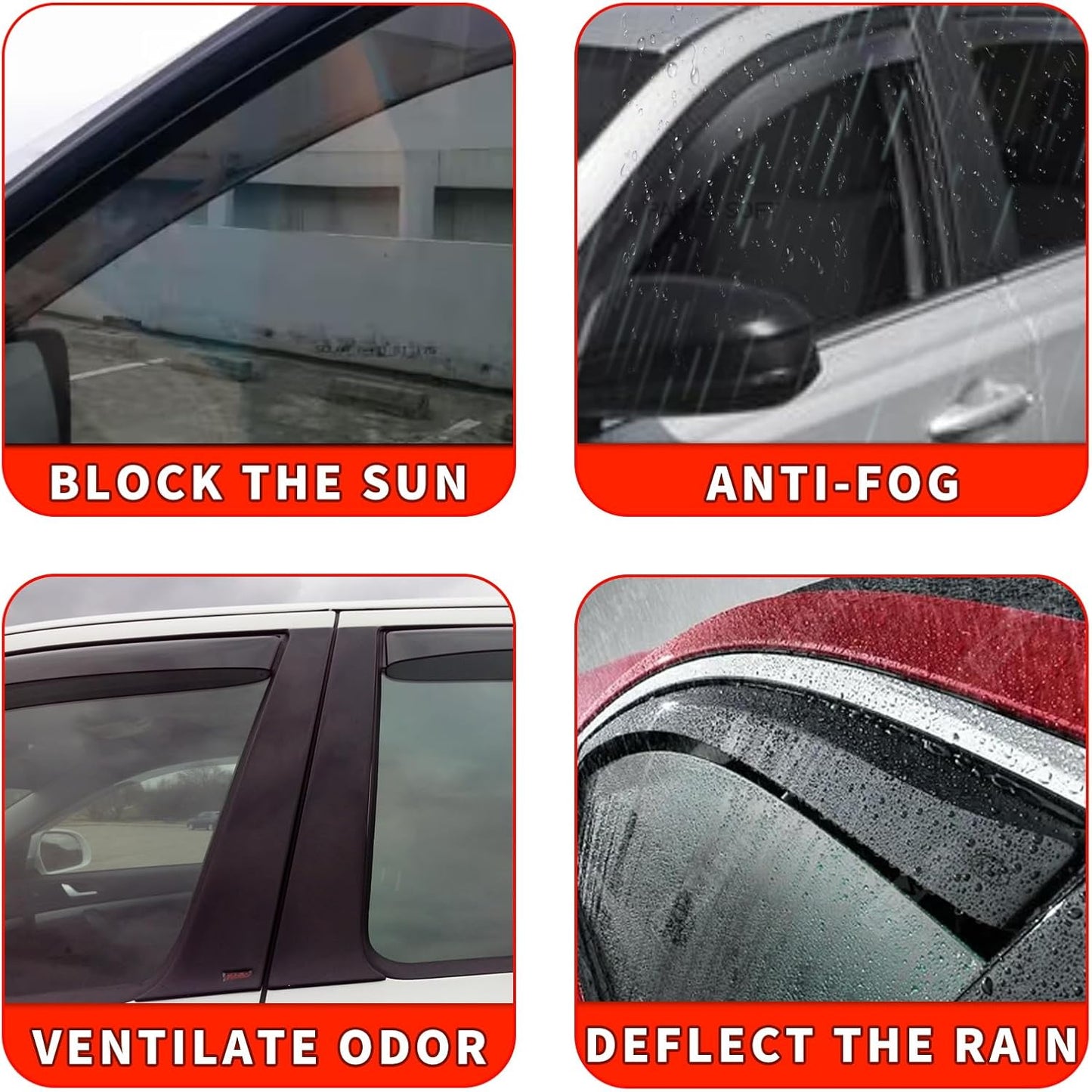 in Channel Rain Guards for Chevrolet (Chevy) Equinox 2018 2019 2020 2021 2022 2023 2024, Durable Side Window Wind Deflectors, Vent Window Visors Shades Shield, 4PCS