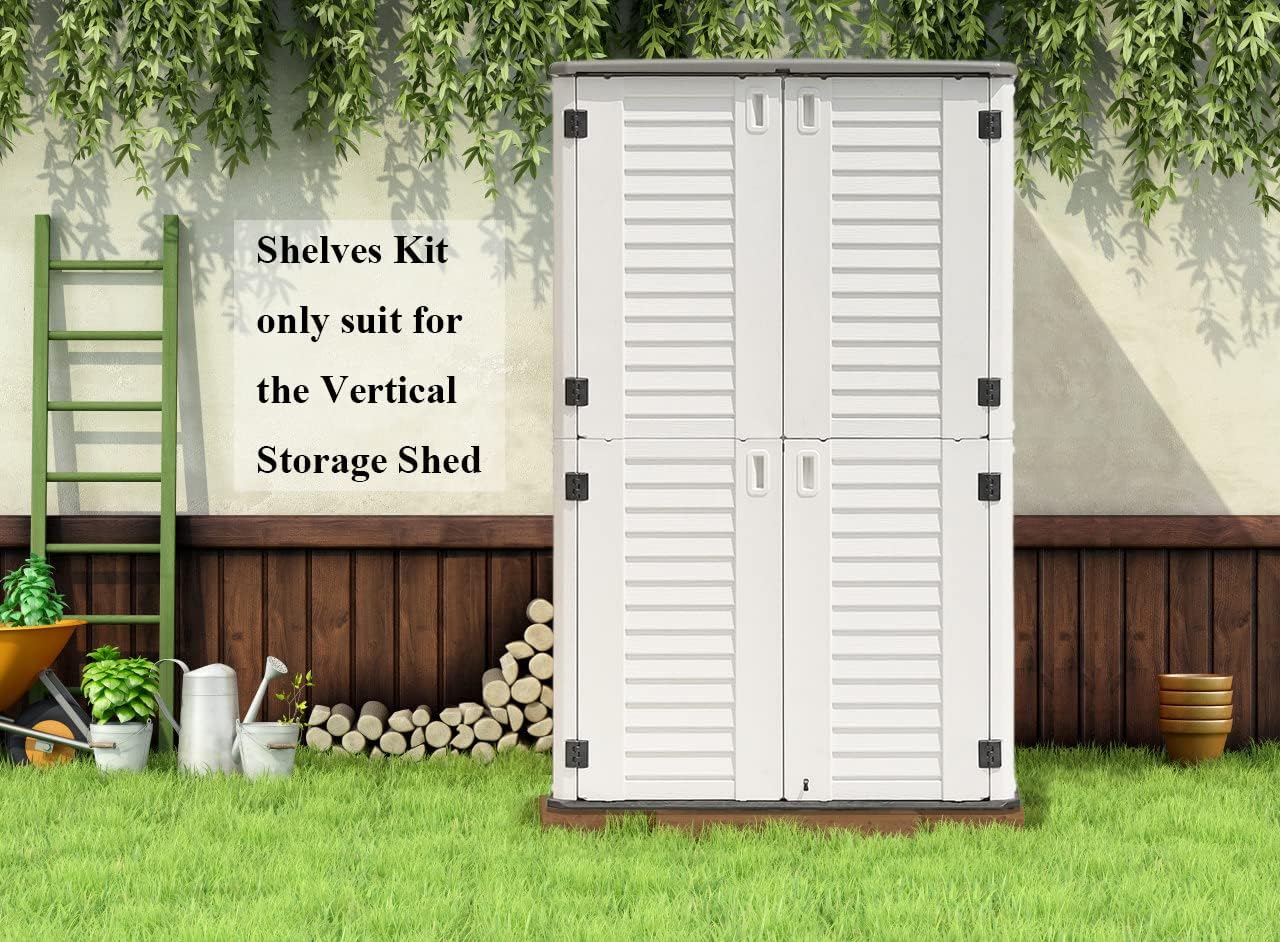 KINYING Metal Laminate Shelving Kit for Kinying Vertical Storage Cabinet, with Screw and Nuts, 68” x 46” x 15”(Color: Black)