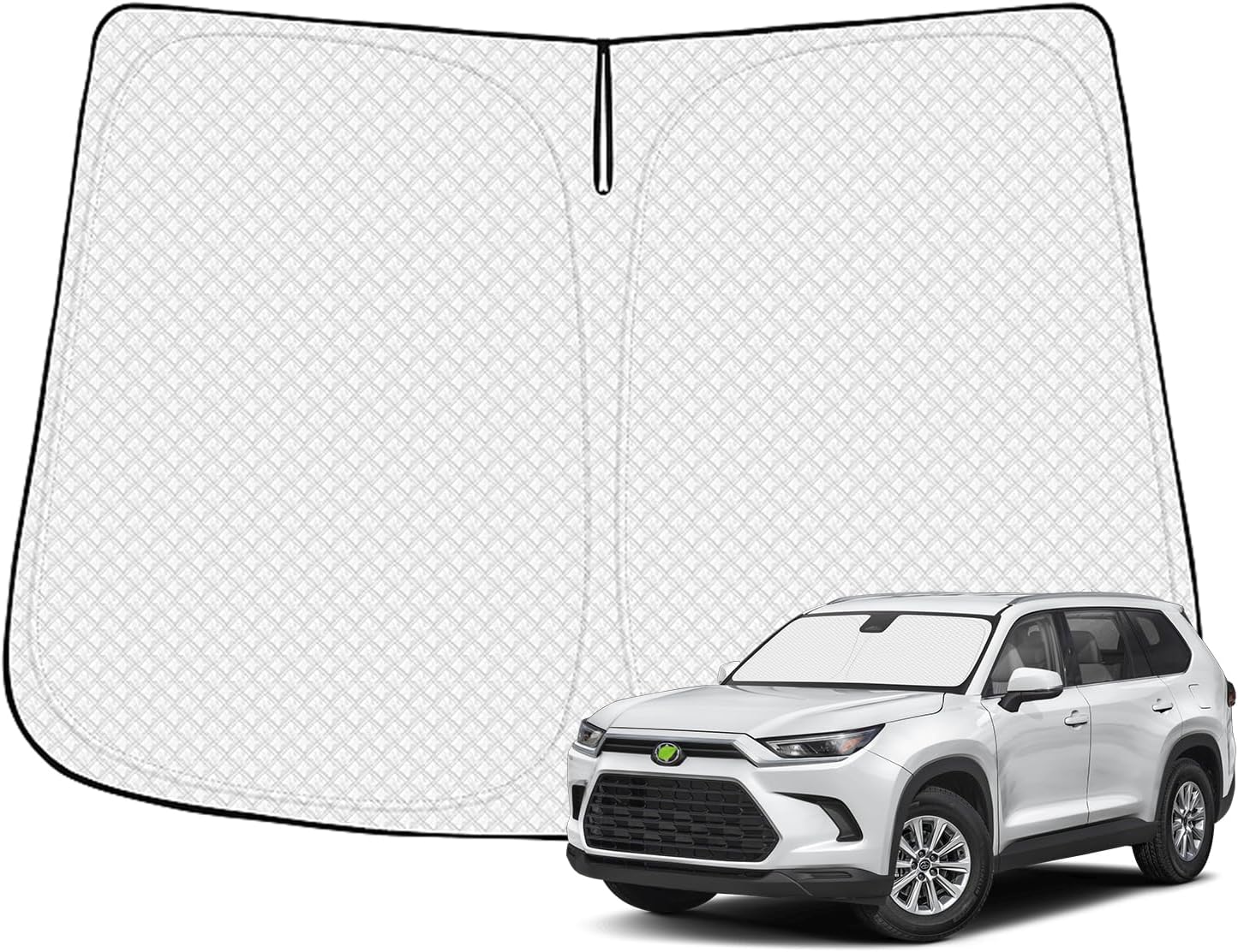 Windshield Sun Shade for 2024-2025 2026 Toyota Grand Highlander Accessories Thicken 6-Layer Front Window Sunshade Cover Sun Visor Protector Foldable Block UV Rays Keep Vehicle Cool