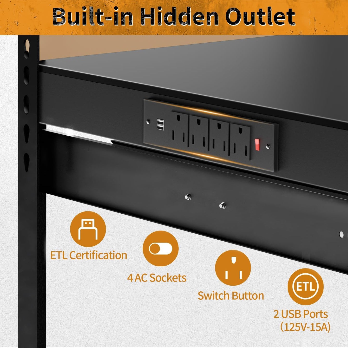 Work Bench, Work Benches for Garage, Work Table, A3 Steel 600LBS Capacity Workbench for Garage Tool Storage Workshop Basement, Tool Table Bench