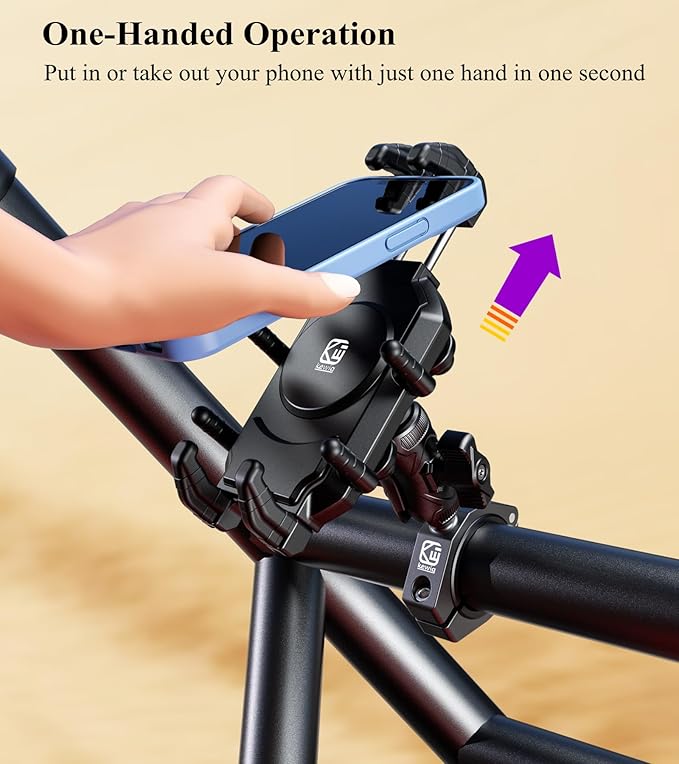 BRCOVAN Anti-Theft UTV Phone Mount Holder with Vibration Dampener & Secure Lock, Fit 1.5/1.65/1.75/1.85/2'' Roll Cage Bar, Heavy Duty, Adjustable Size, Big Phone Friendly for 5.4-7.2'' Cellphone