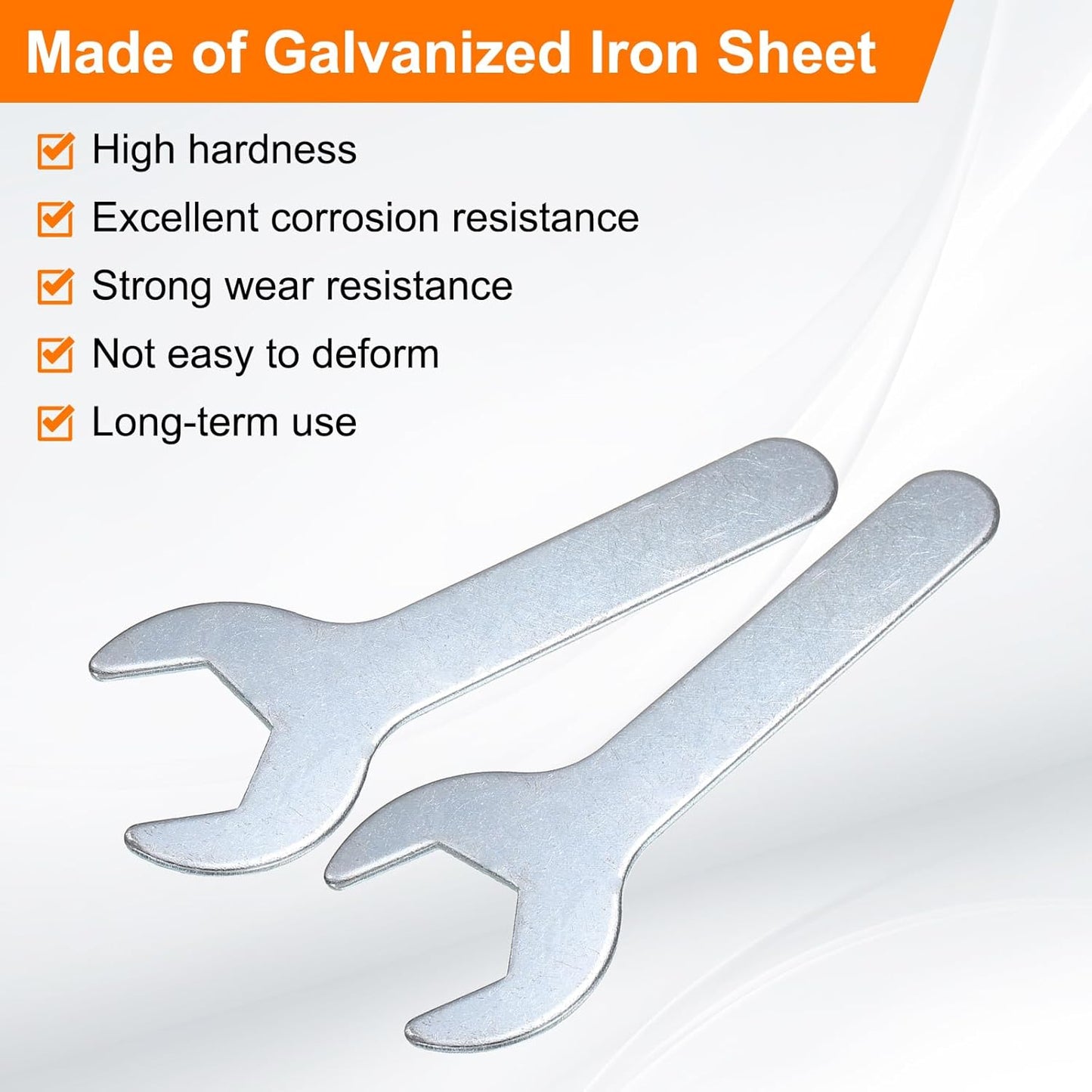 HARFINGTON 10pcs Small Wrench 24x120x2.3mm Metric U-Shaped Single Open Ended Spanner Super Thin Flat Head Galvanizing Wrench for Automotive Repair Furniture Assembly