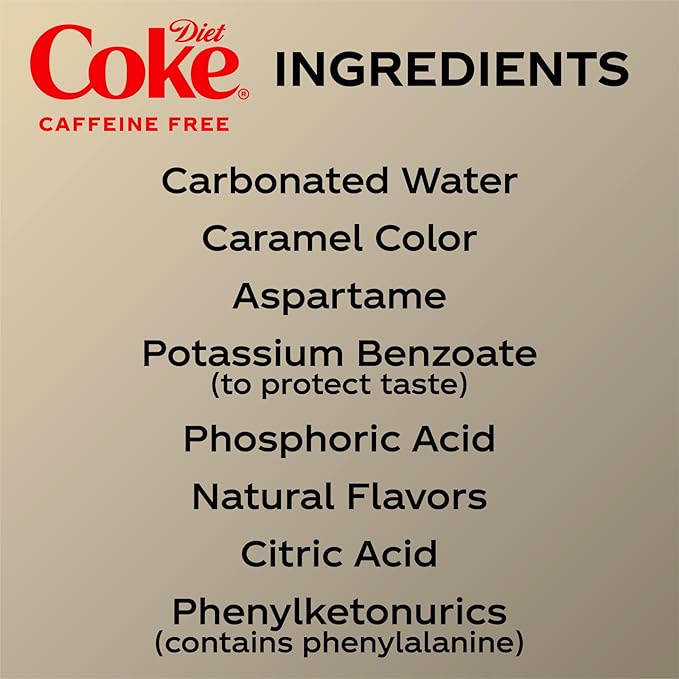 Diet Coke Caffeine Free Soda Soft Drink, 16.9 fl oz, 6 Pack
