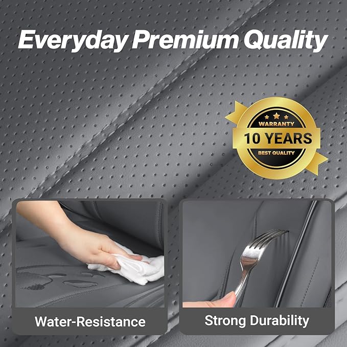 Coverland Custom Fit Car Seat Covers for Truck Compatible with [2004-2010 Ford F250, F-350 Super Duty] Premium Waterproof Non-Slip Interior Seat Protector [Full Set Dark Gray - Size Chart X148]