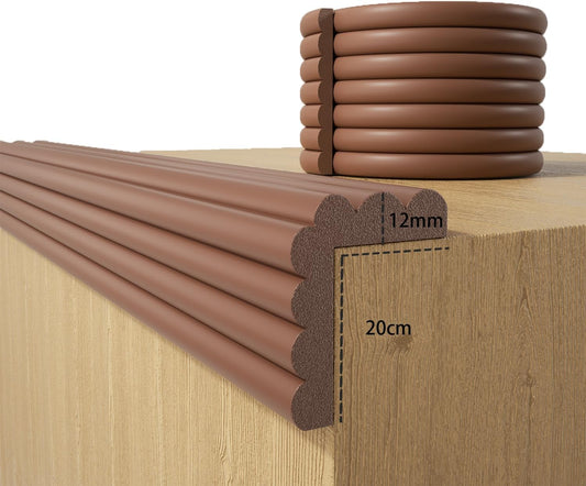 Baby Proofing Wall Corner Protector,Edge Guard Corner Protector,6.56ft Thinken Soft Corner Protectors Pre-Taped Soft Rubber Foam Edge Cushion for Furniture (Coffee Brown, 6.56Ft x 7.8" W x 0.47" Th)