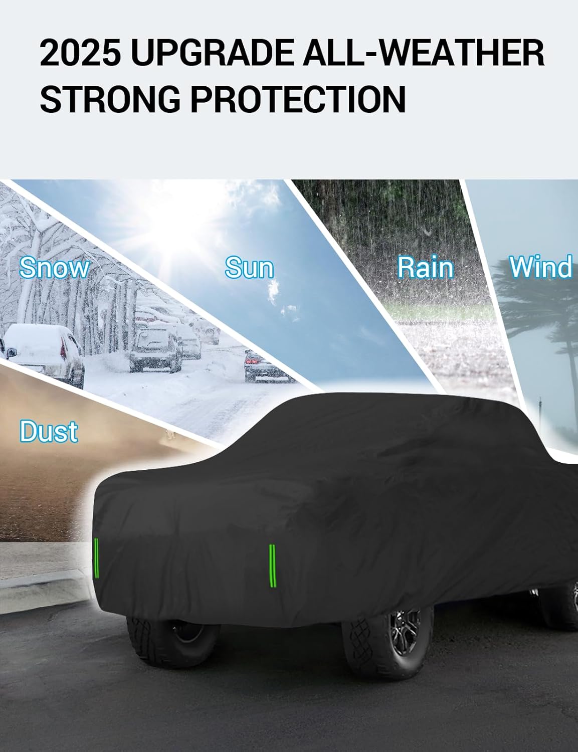 Proadsy 2025 Upgrade Car Cover Compatible with Chevrolet Chevy Silverado 1500 2019-2024 2025 Windproof All Weather Waterproof Sun Rain UV Dust Snow Protection Outdoor Covers