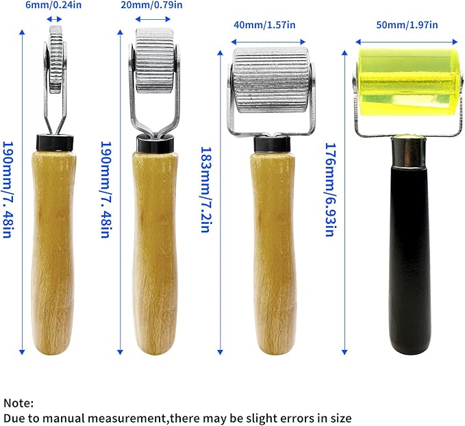 7Pcs Sound Roller, Sound Deadening Roller Metal Insulation Tool, Rubber Seam Roller, Sound Deadener Roller Set, Bearings Equipped Car Sound Deadener Application Wheel Roller (6mm 20mm 40mm 50mm)