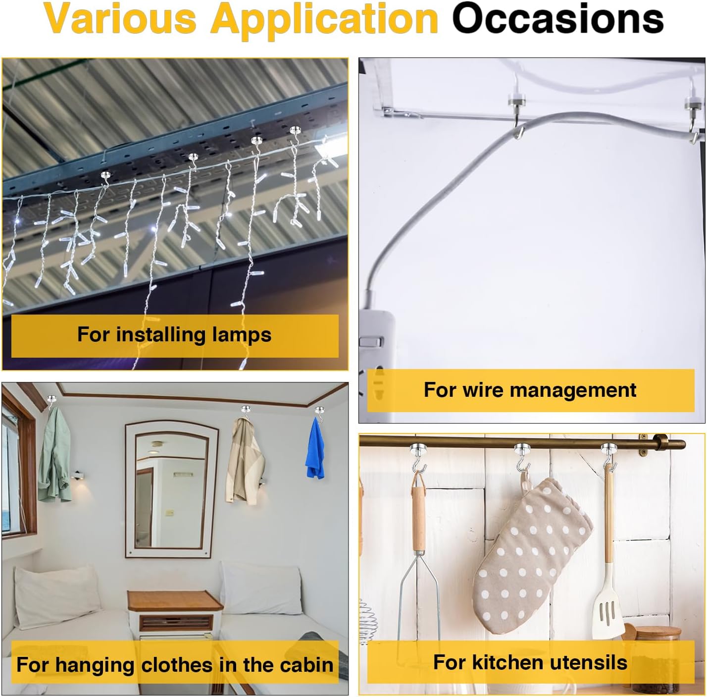 DIYMAG Magnetic Hooks, 30lbs+ Magnet Hook 2025 Cruise Cabin Ship Essentials Heavy Duty Strong Magnets Refrigerator Fridge Hanging for Classroom Beach Vacation Kitchen Grills Home 60 Pack