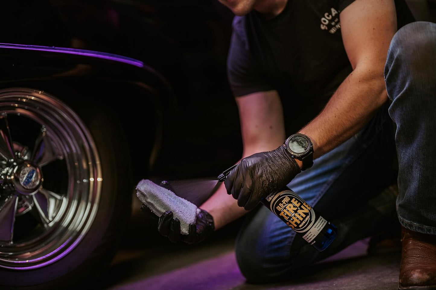 Glo-Pro Tire Shine, 128 oz, 1 Gallon, High Gloss Tire Dressing, Professional Wet Tire Dressing, Water Repellant, Long Lasting