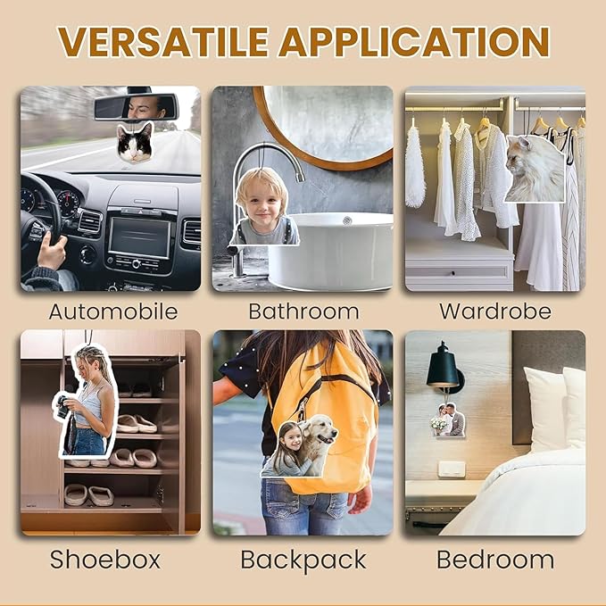 Custom Air Fresheners with Picture - Personalized Photo Car Hanging Decor Accessories Gift for Valentine’s Day Birthday Ideal for Car Wardrobe Bathroom Hanging Ornaments.(1pcs-Crop)