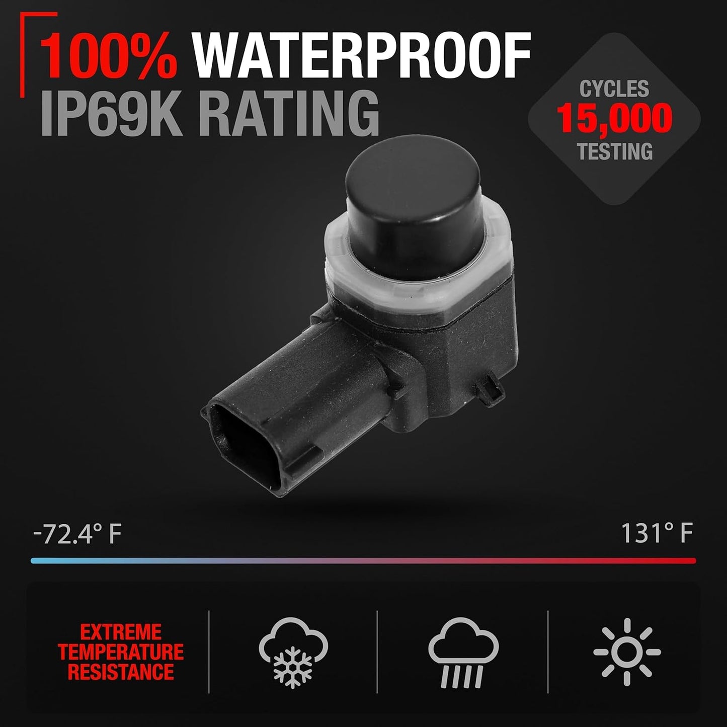 T1A Car Parking Sensors, 4 Pieces - Compatible with 2017-2019 Ford Escape - Front or Rear Bumper Parking Aid Sensor, Backup Reverse Parking Assist Kit - OEM EM2Z15K859C, 684-106, FO1078101