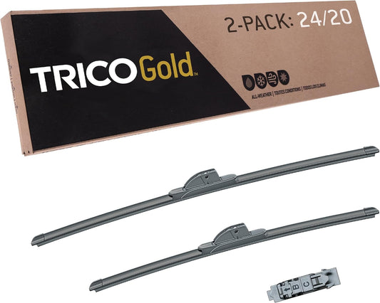 TRICO Gold™ (18-2420) 24 & 20 Inch Pack of 2 Automotive Replacement Windshield Wiper Blades for My Car Super Premium All Weather Beam Blade for Select Vehicle Models