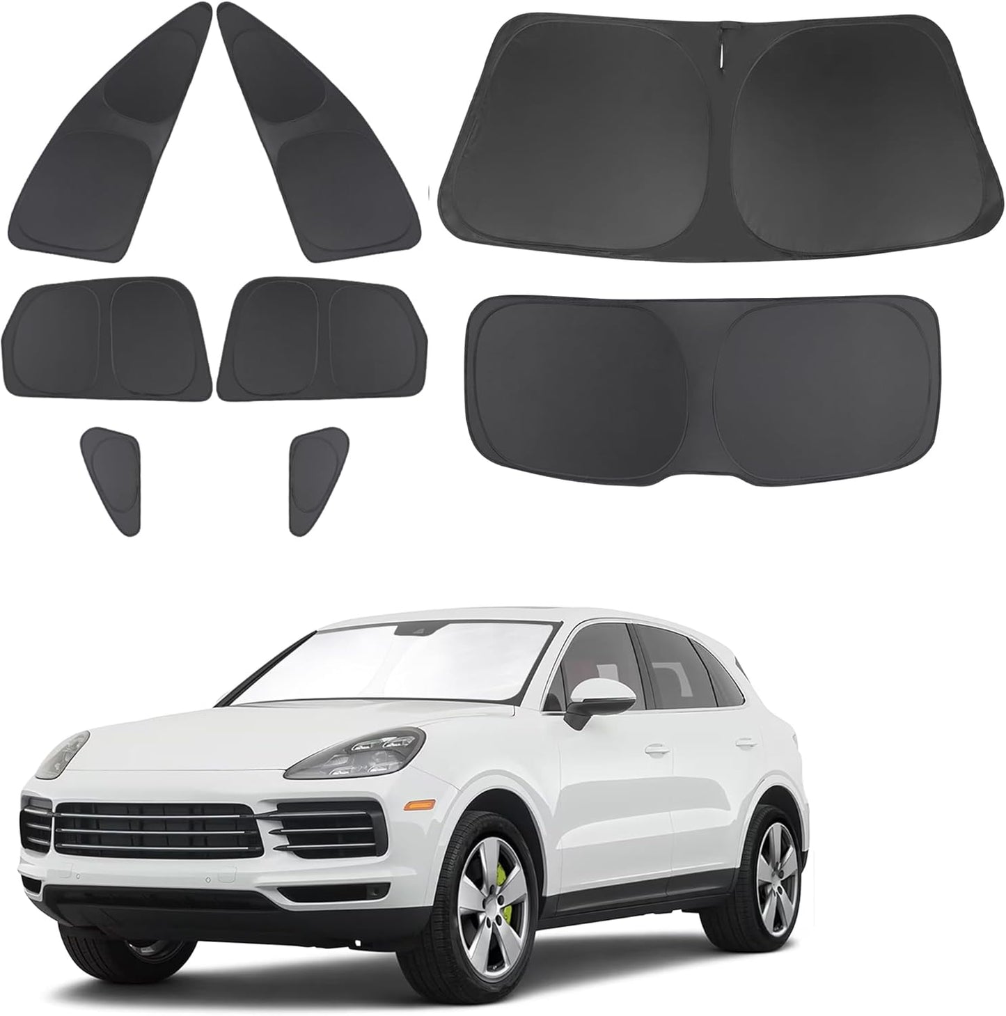 TINGLU Window Shades for Porsche Cayenne 2019-2025 Accessories Car Side Full Windows Rear Triangular Windshield Sun Shade Sun UV Rays & Privacy Protection for Camping,Napping&Relaxing 8PCS