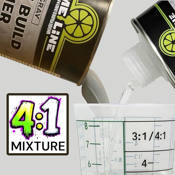 LiME LiNE Sand-able Automotive Primer Surfacer, Direct-to-Metal, High Build 2k Urethane, 1.25 Quart kit, (Black) 4:1 mixture