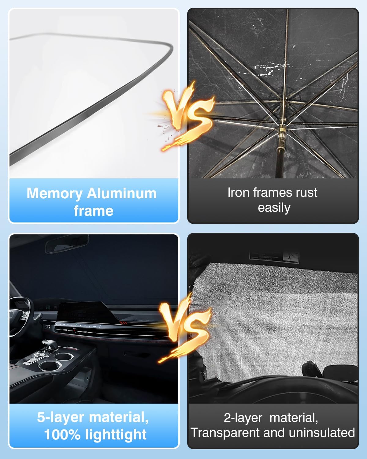 Sun Shade Fits for Jeep Grand Wagoneer 2022-2024 2025 (Not for Jeep Wagoneer) Windshield Sunshade for Wagoneer Accessories Foldable Car Front Window Shade