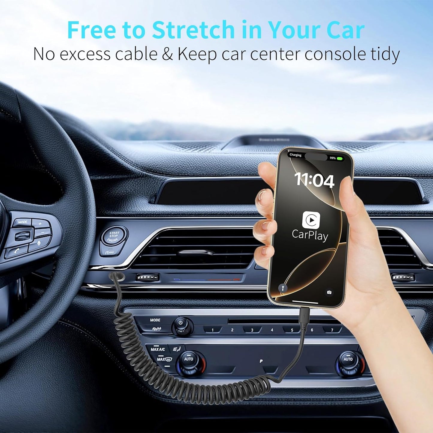 Coiled USB C Cable for Car 2Pack 3ft, USB to USBC Coiled Cord for iPhone 16 15 Pro Max, 3A USB Type C Retractable Cable Fast Charging with Galaxy S23 S22 S21 S20, Note 20 10 A10e A20 A50, Moto G LG