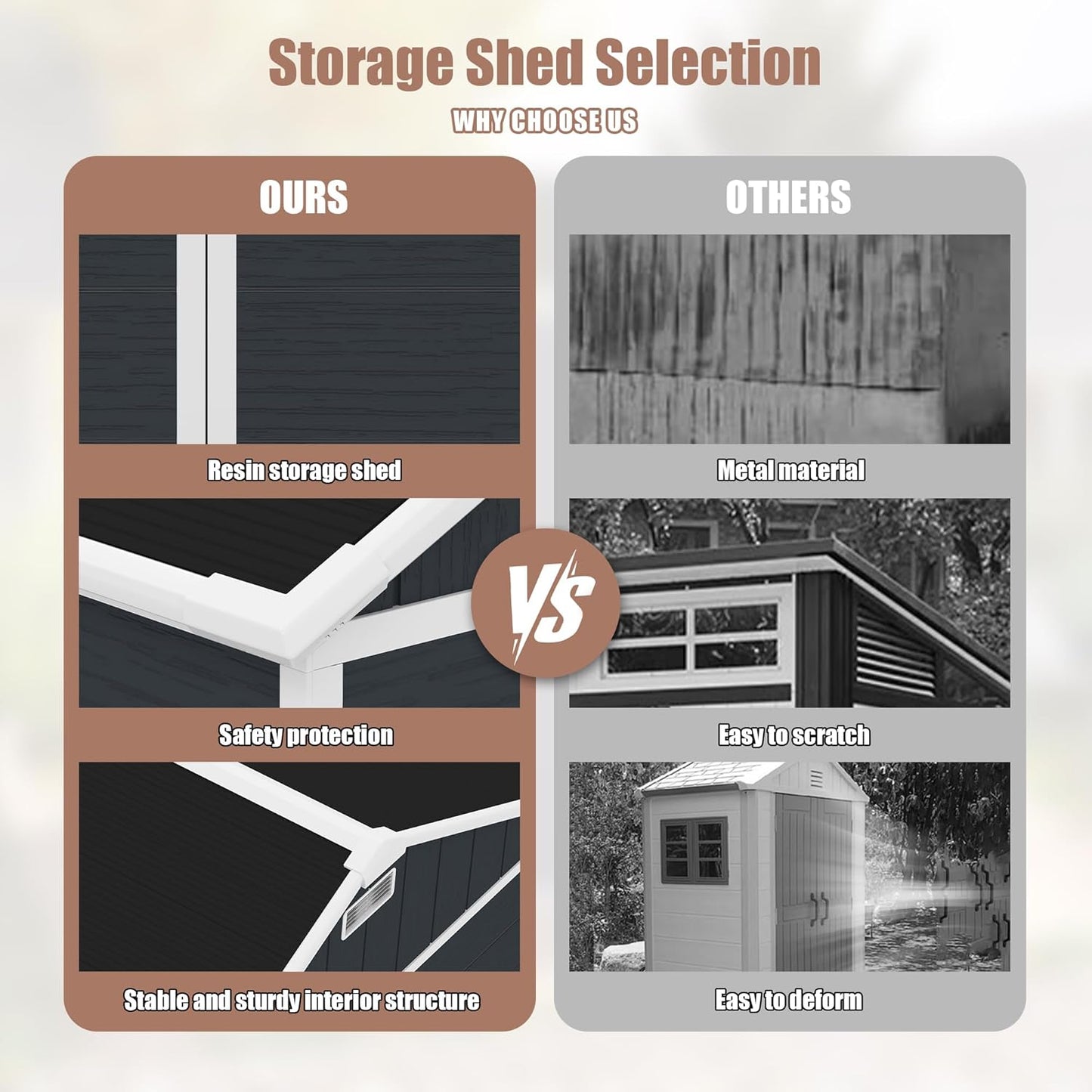 8x7 FT Outdoor Storage Resin Shed with Floor,Waterproof Plastic Garden Bike Shed with Lockable Door, Sloped Roof, Vents & Windows, Easy Assembly Tool Shed for Lawn, Backyard, Patio, Black