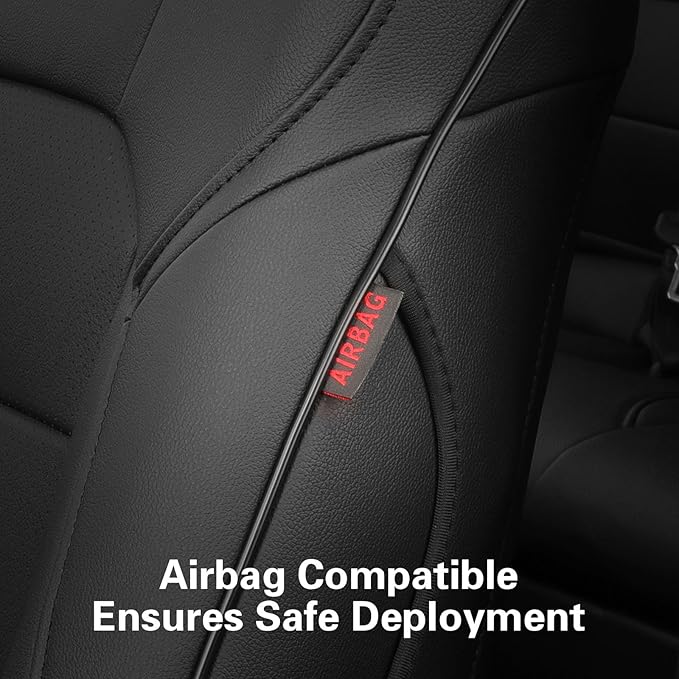 EKR Camry Seat Covers for Toyota Camry SE,XSE,SE Sport 2012-2017 (Not for Hybrid) Leather Car Seat Cover Full Set for Trucks SUV-Faux Leather (Black)