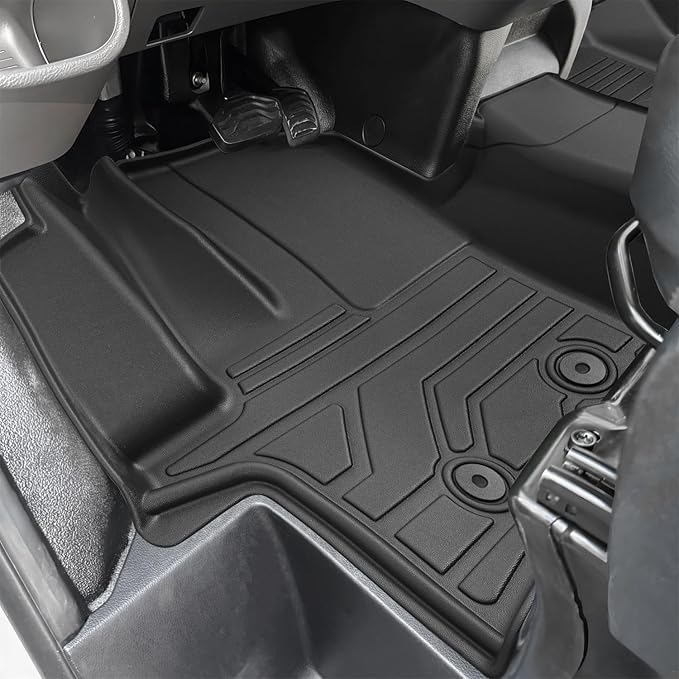 KARPAL Floor Mat Front Liner Fit for 2022-2024 2025 Ford Transit (All Models w/Vinyl Floors), Custom Fit TPE All Weather Ford Transit Front Accessories 1st Row Floor Liner - 1PCS
