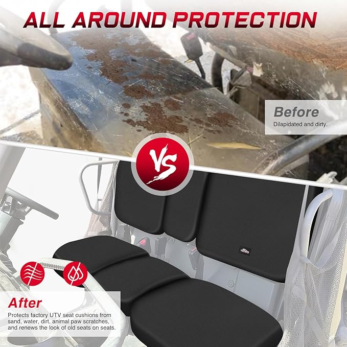 Frokom UTV Seat Covers Fit for Can Am Defender HD7 HD9 DPS All Years, 1680D Durable Fabric-Black