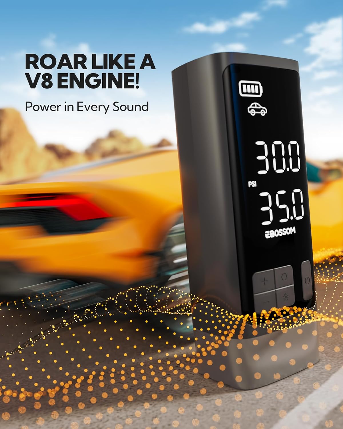 Portable Tire Inflator with Dual-Cylinder, 5 x Fast Inflation Car Air Compressor with Memory Function, 150PSI Cordless Tire Inflator Rechargeable with Battery,12V DC for Pickup Car, Moto, Bikes, Balls